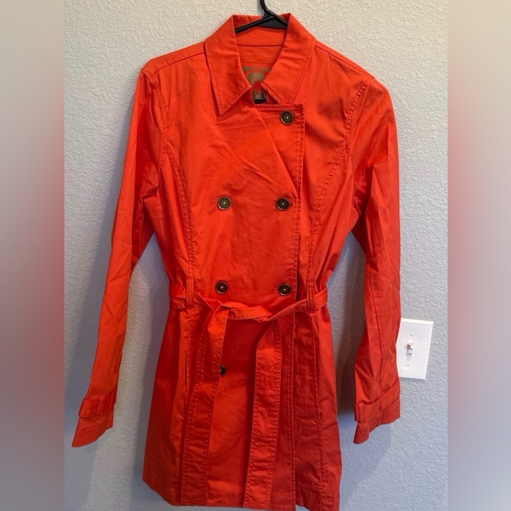 Michael Kors Red Double-Breasted Trench Coat